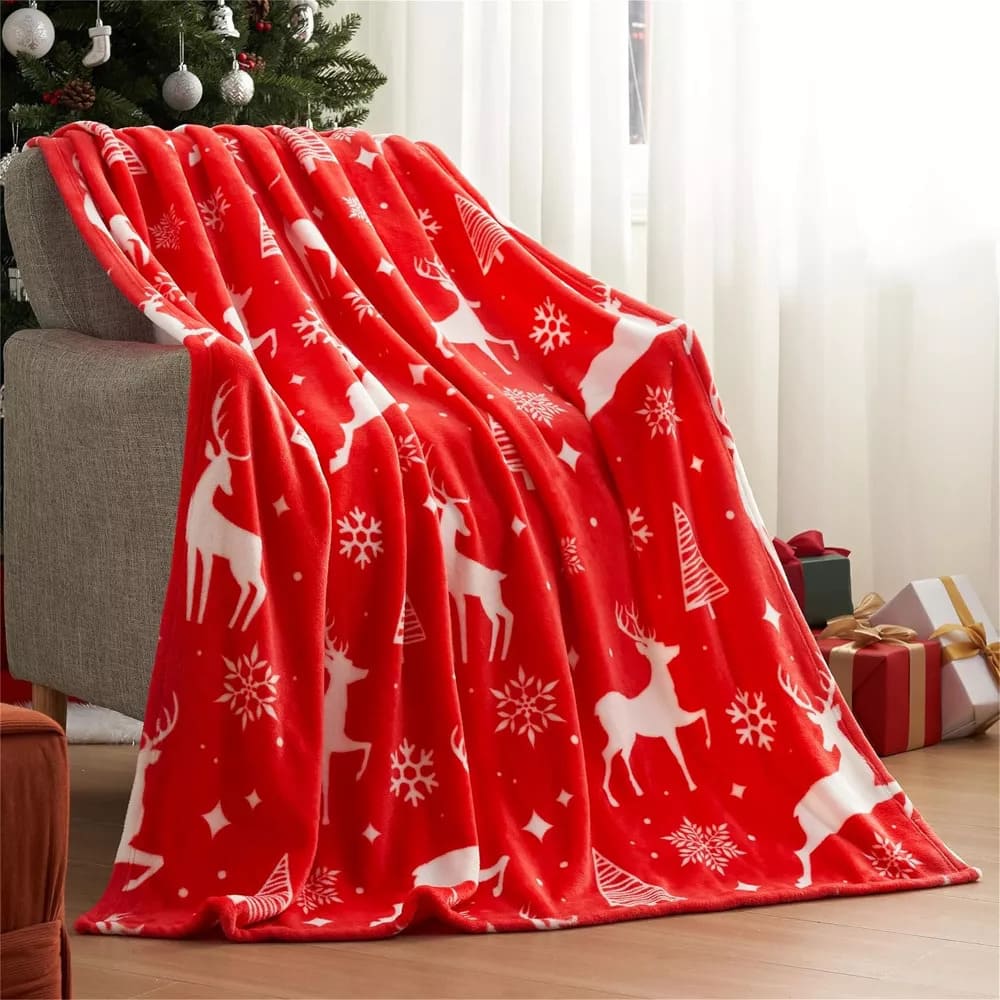 Target JOYFY 50x60 Christmas Throw Blanket, Soft Fleece Reindeer Blanket