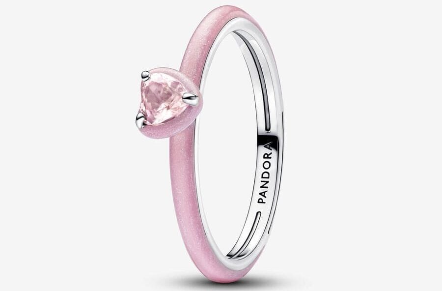 Pandora Anillo Corazón Chakra Rosa