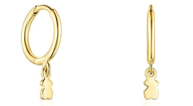 Pendientes con baño de oro 18 kt sobre plata Cool Joy