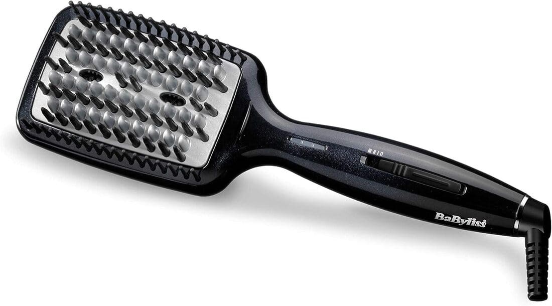 Amazon Cepillo alisador - Babyliss Liss Brush 3D HSB101E, Doble generador de iones, 3 tipos de púas, Negro