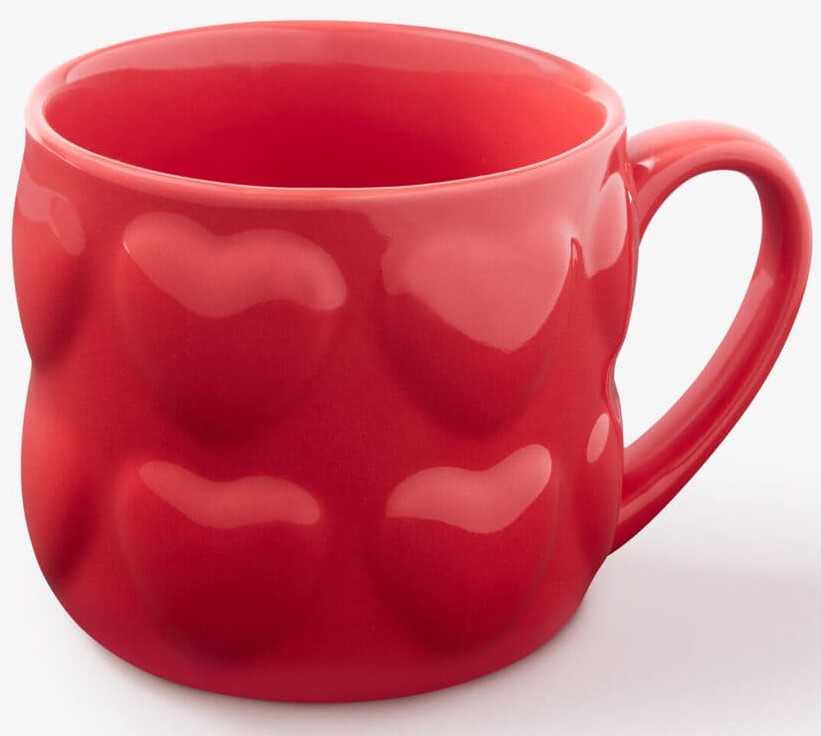 PEPCO Taza de porcelana roja