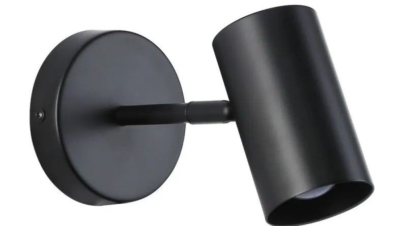 Aplique Lámpara de Pared Aluminio Negro Foco Orientable E27