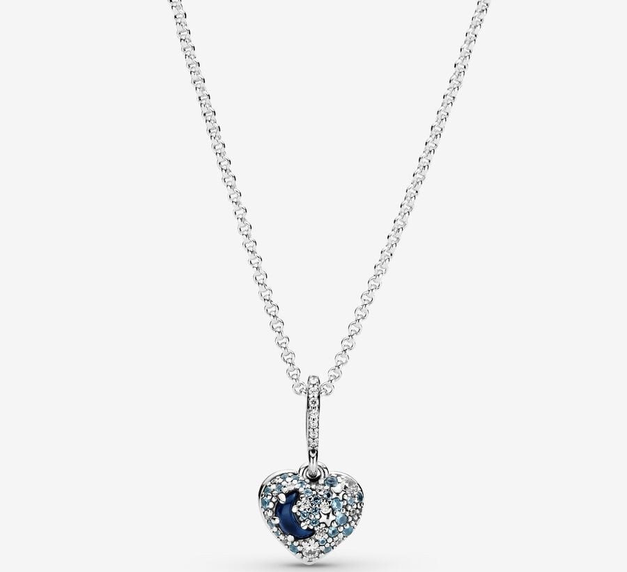 Collar Brillante Corazón de Luna Azul y Estrellas de Pandora.jpg