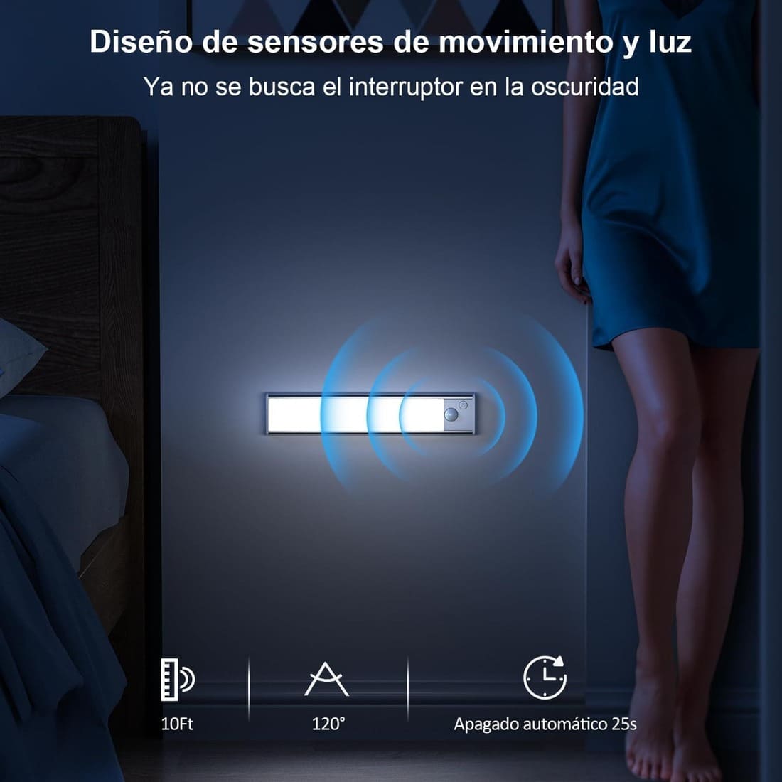 Luz LED Sensor Movimiento Cocina