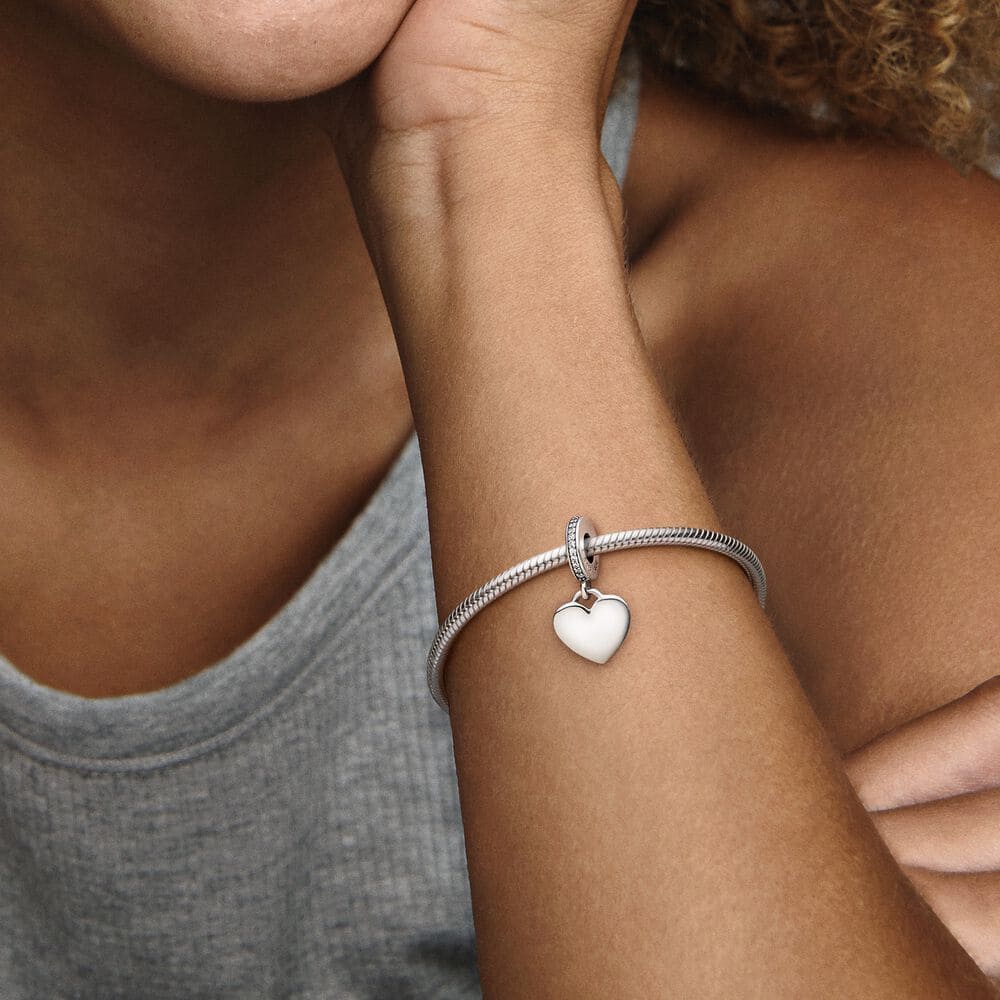 Pandora Charm Colgante Etiqueta de Corazón para Grabar