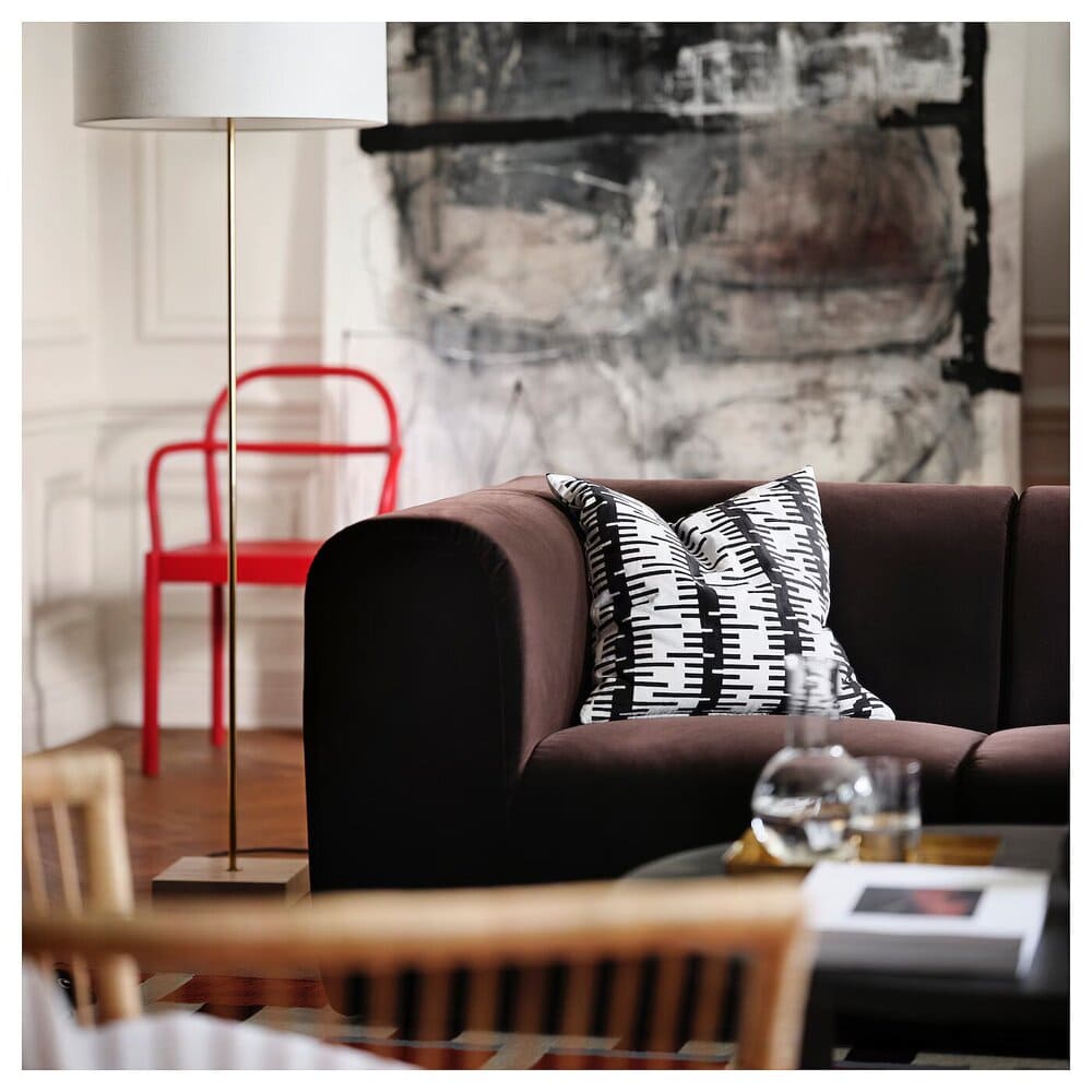 IKEA Funda de cojín STOCKHOLM 2025 patrón blanco y negro