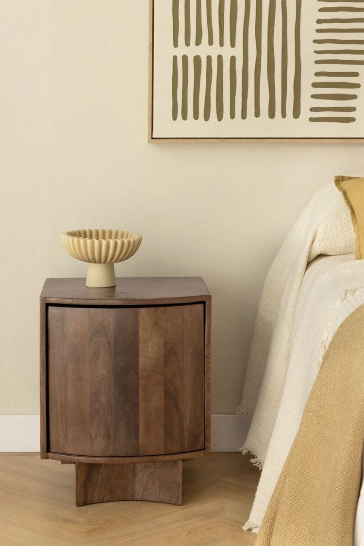 Mesita de noche 40x35 cm en madera Atlanta