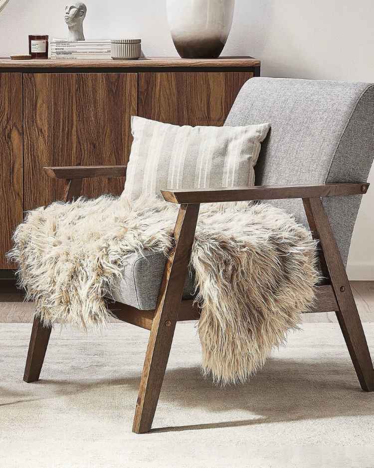 Mungo - Alfombra de material sintético beige