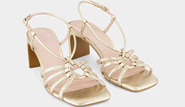 Sandalias tipo esclava con tacón de mujer