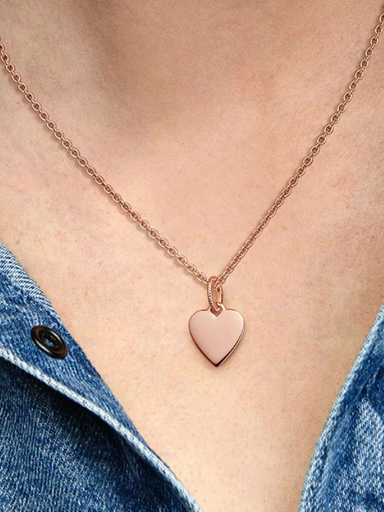 Colgante Corazón Recubrimiento en oro rosa de 14k