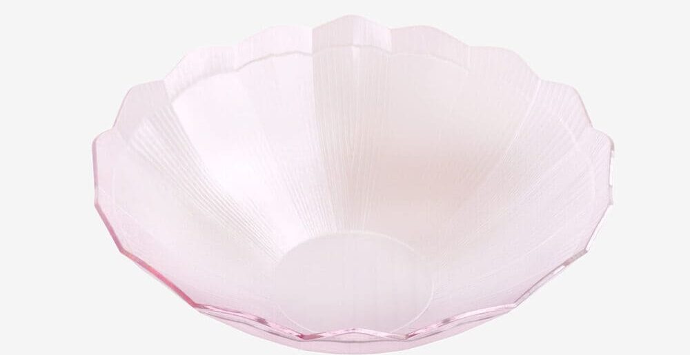 Cuenco de cristal rosado de PEPCO