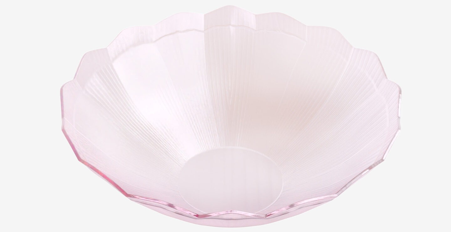 Cuenco de cristal rosado de Pepco