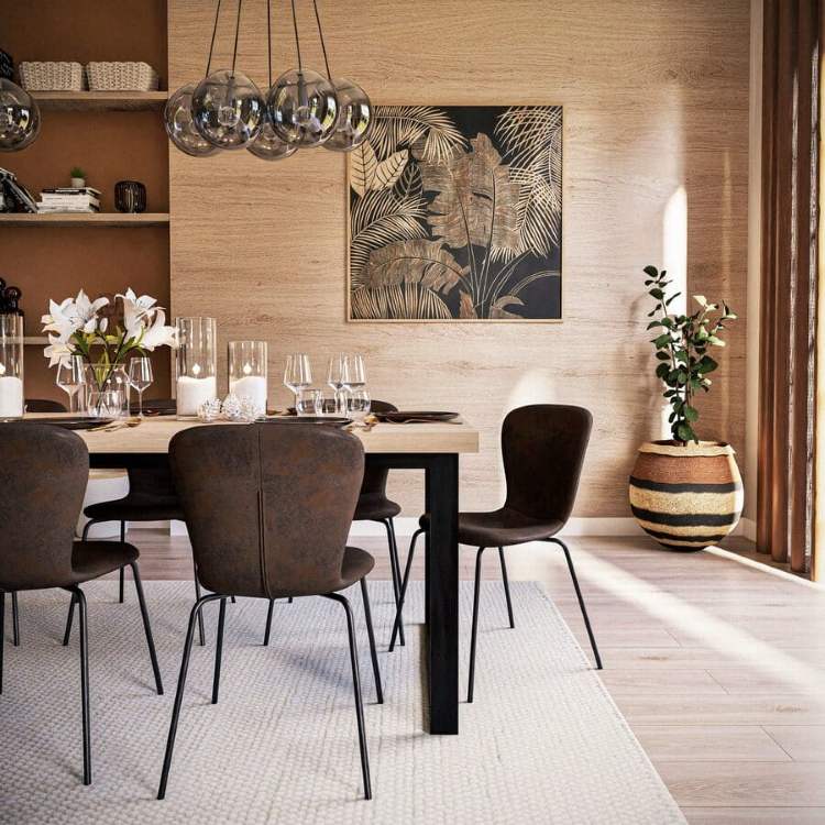Maisons Du Monde Silla de antelina marrón efecto envejecido