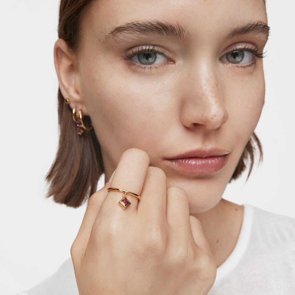 TOUS Anillo pequeño con baño de oro 18