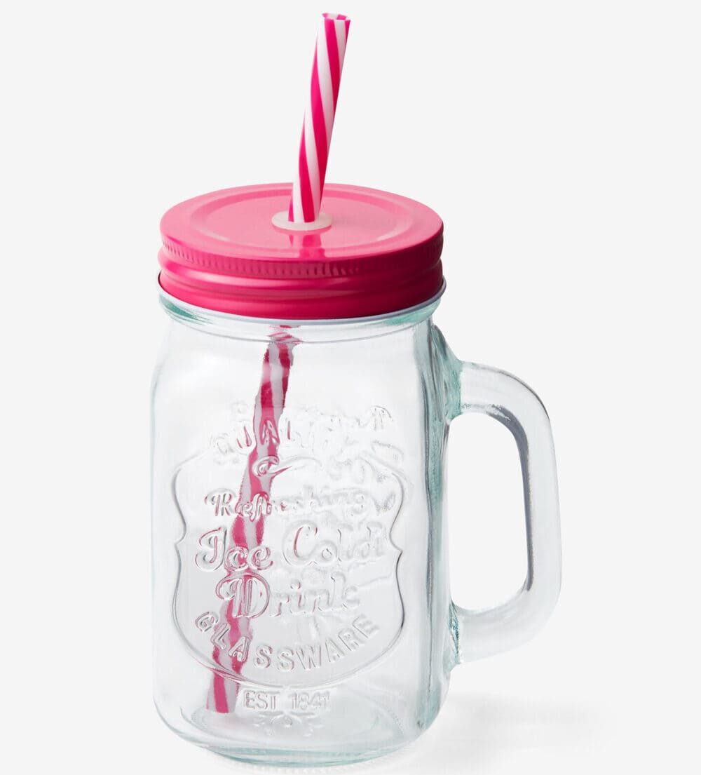 Taza con tapa rosa de PEPCO