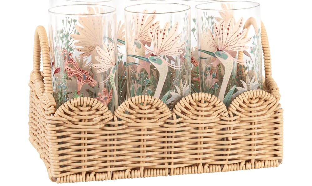 Vasos de vidrio con grulla Exo de Maisons Du Monde
