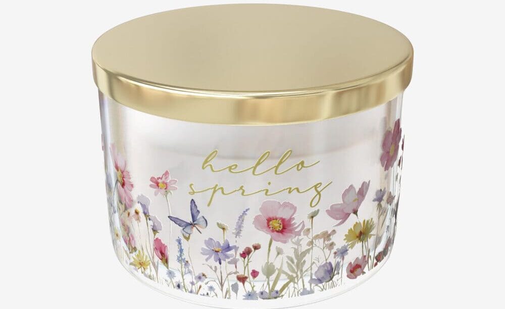 Vela perfumada en cristal estampado de Pepco