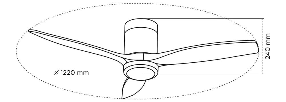 Ventilador de techo con luz silencioso DC Cristal Record Nine Evo de Leroy Merlin