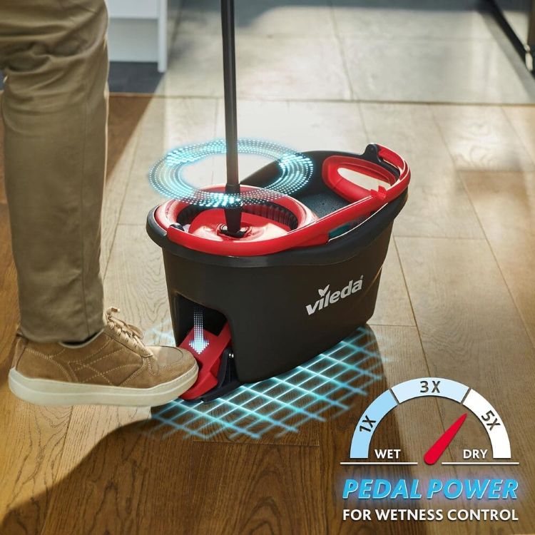 Amazon Vileda Turbo Juego de Cubo de fregona para Suelos giratoria con Pedal