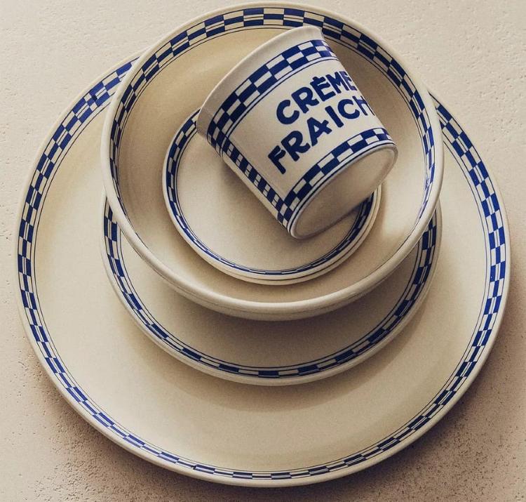 ZARA HOME VAJILLA CERÁMICA CUADROS