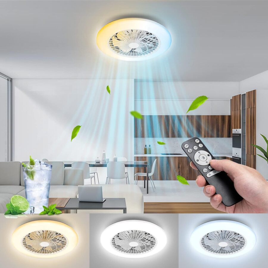 Aigostar Ventilador de Techo con Luz Silencioso