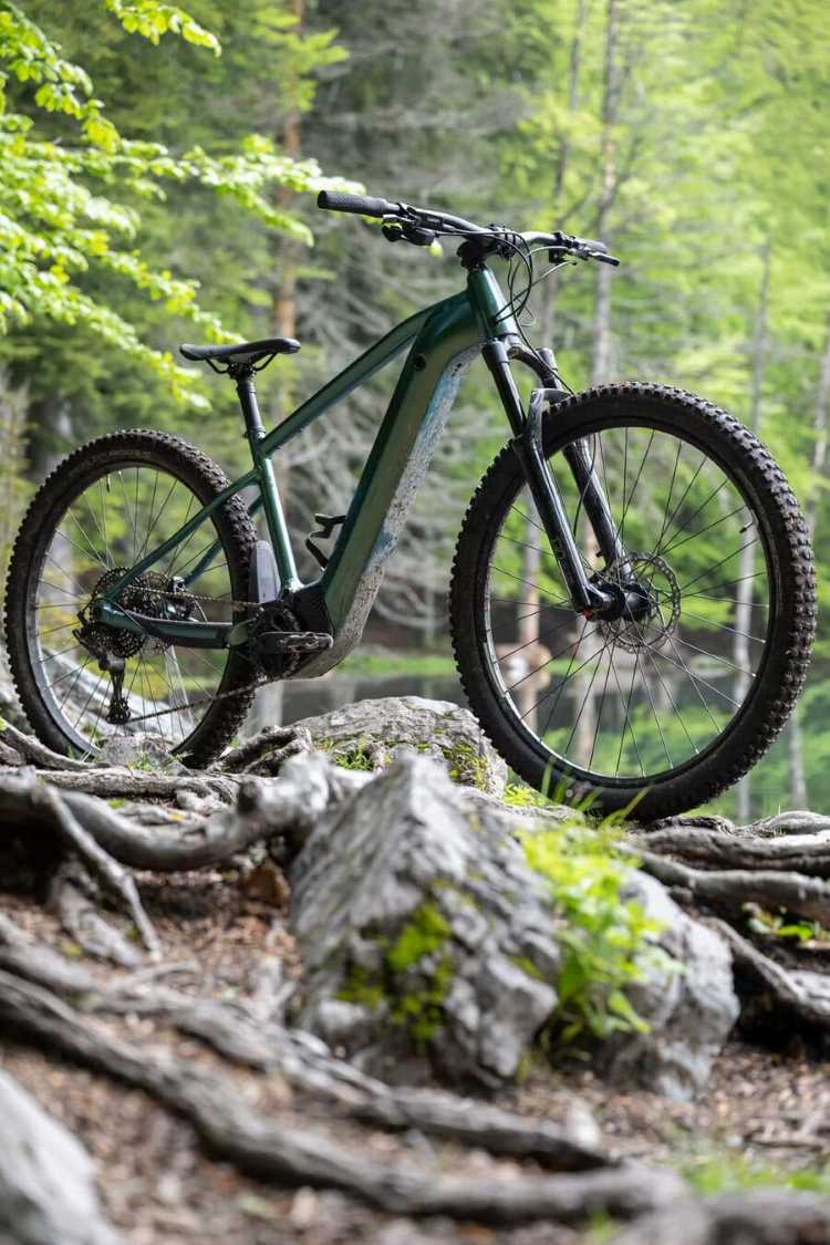 Bicicleta eléctrica montaña E-Expl 520 azul noche semirrígida