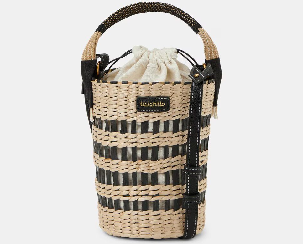 Bolso de fibra natural con efecto rejilla en El Corte Inglés