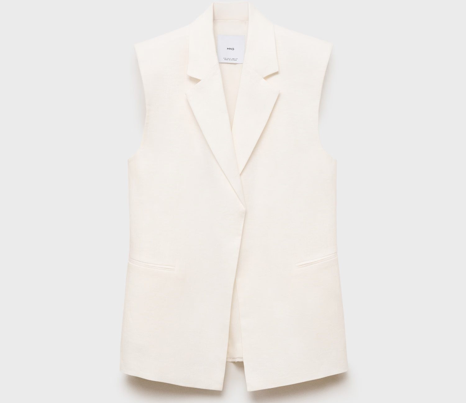 Chaleco traje lino en MANGO