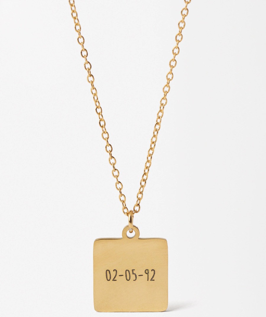 Collar de acero dorado con colgante