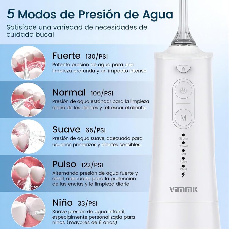 Irrigador Bucal Portatil, Vimmk