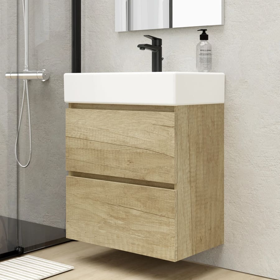 Mueble de baño con lavabo Espacio L olmo mate de Leroy Merlin