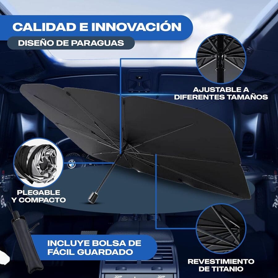 Parasol de coche con revestimiento de Amazon