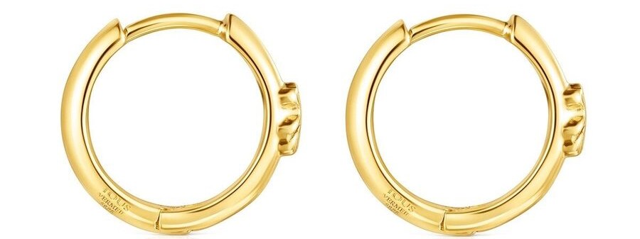Pendientes aro oso con baño de oro de TOUS