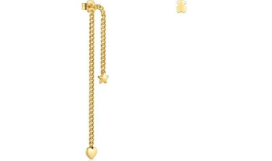 Pendientes corto o largo con baño de oro 18 kt sobre plata Bold Motif