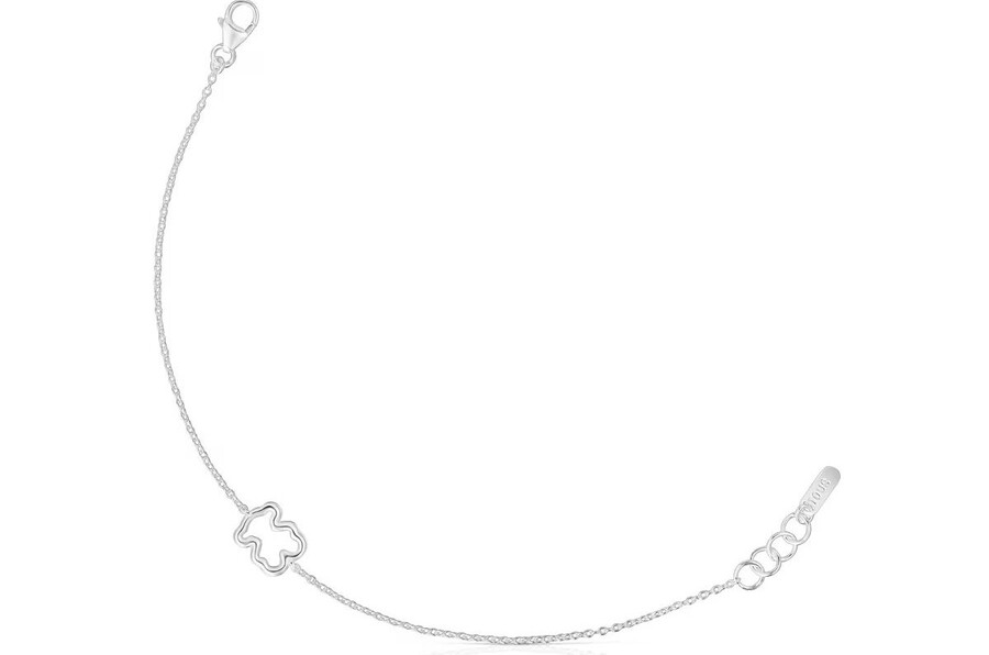 Pulsera cadena de plata y motivo oso New Silueta