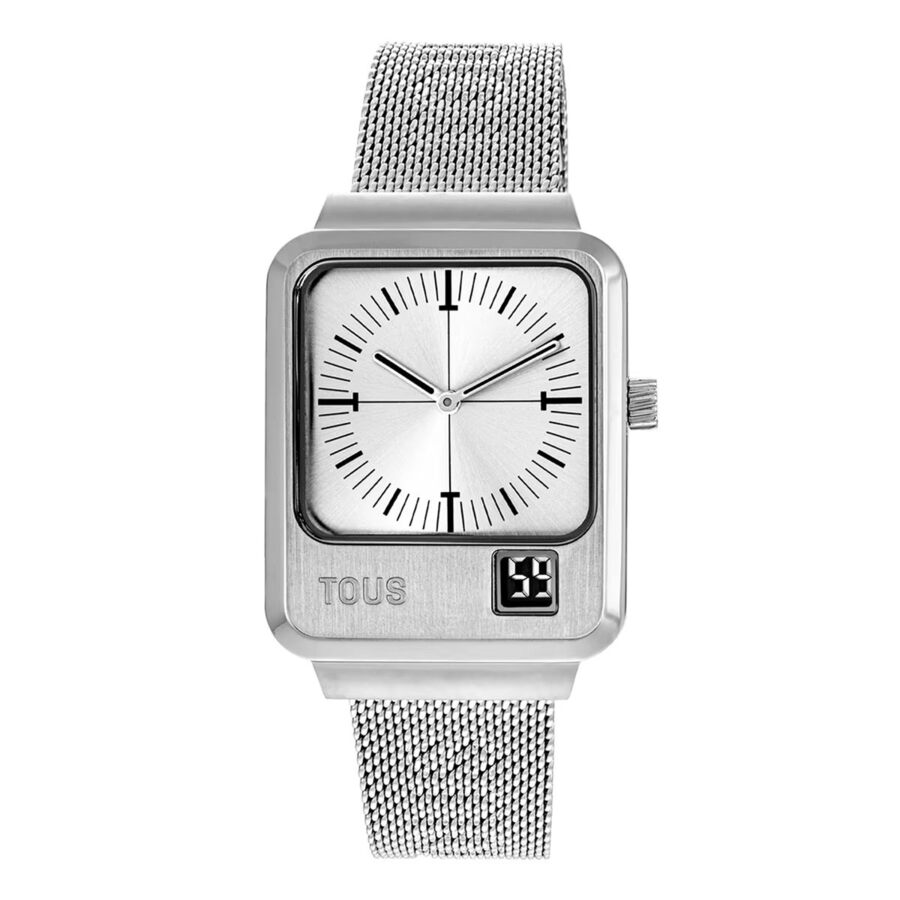 TOUS Reloj analógico y digital con brazalete de acero MARS