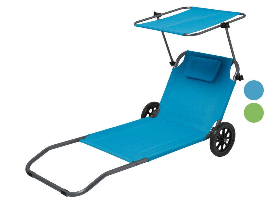 Tumbona de playa y carrito de transporte
