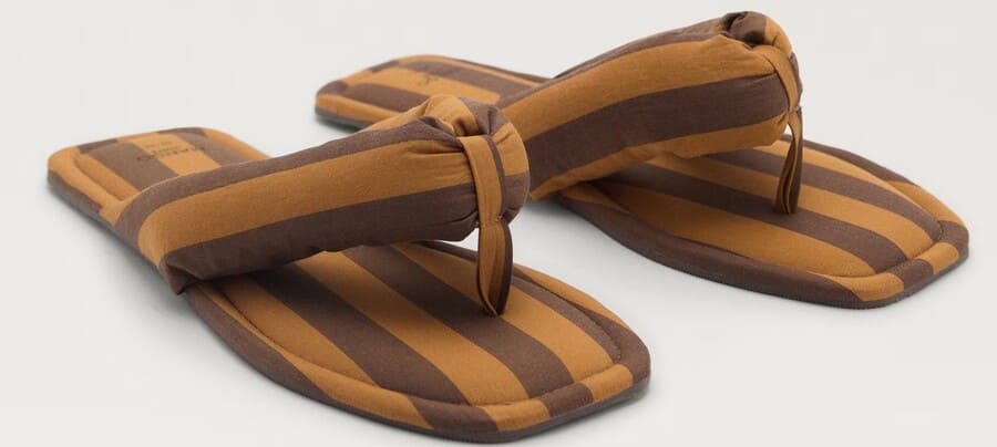 Zapatillas abiertas raya tejida de Mango