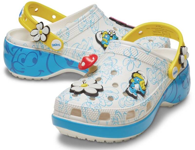 Zuecos de mujer con plataforma Los Pitufos W en Crocs