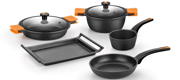 Batería de cocina con plancha 5 piezas Efficient Pro Bra
