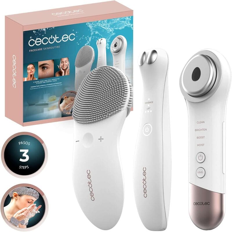 Limpiador Facial Masajeador Fototerapia Facecare Skinroutine de Cecotec