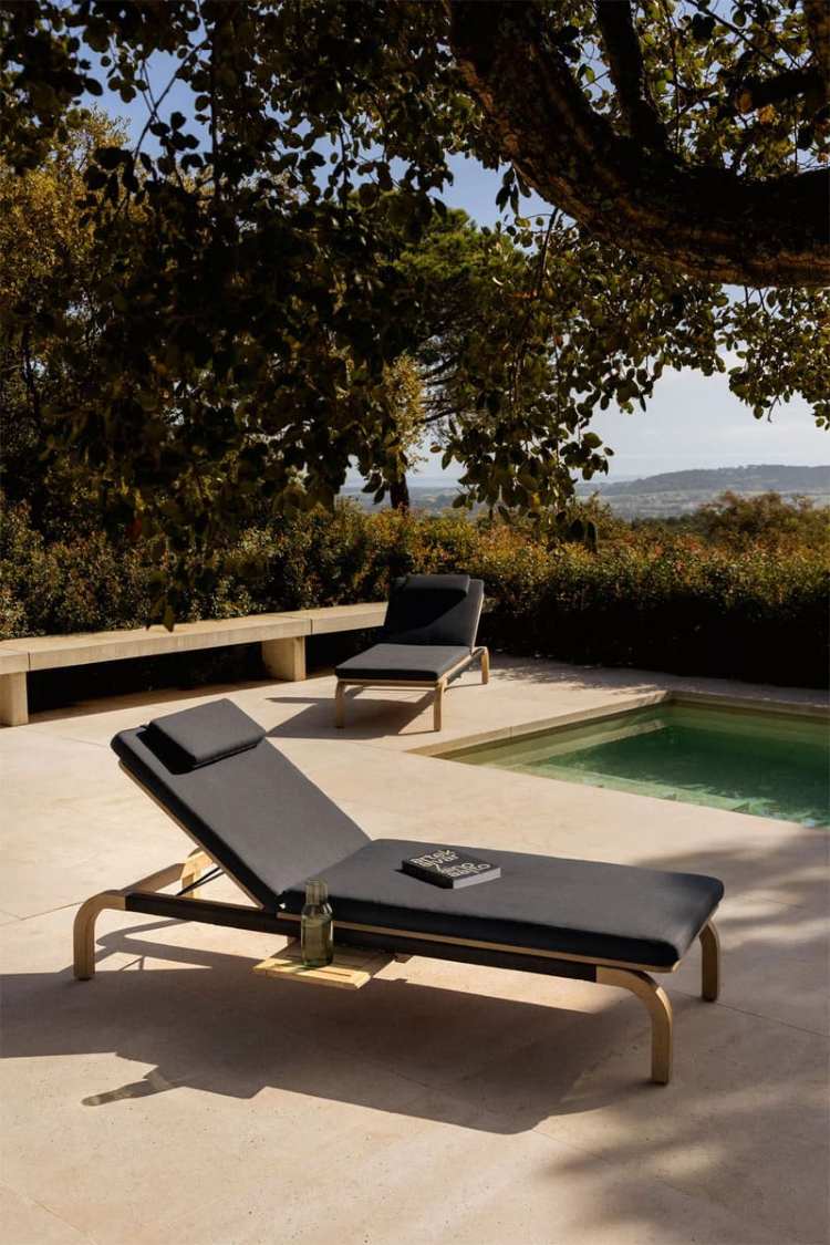Tumbona reclinable en madera de acacia Dubai